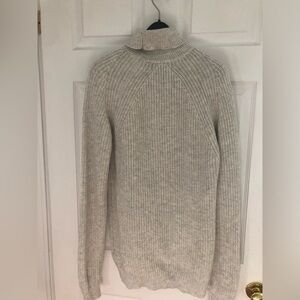 RW&CO. Oatmeal Waffle Knit Long Turtleneck Sweater